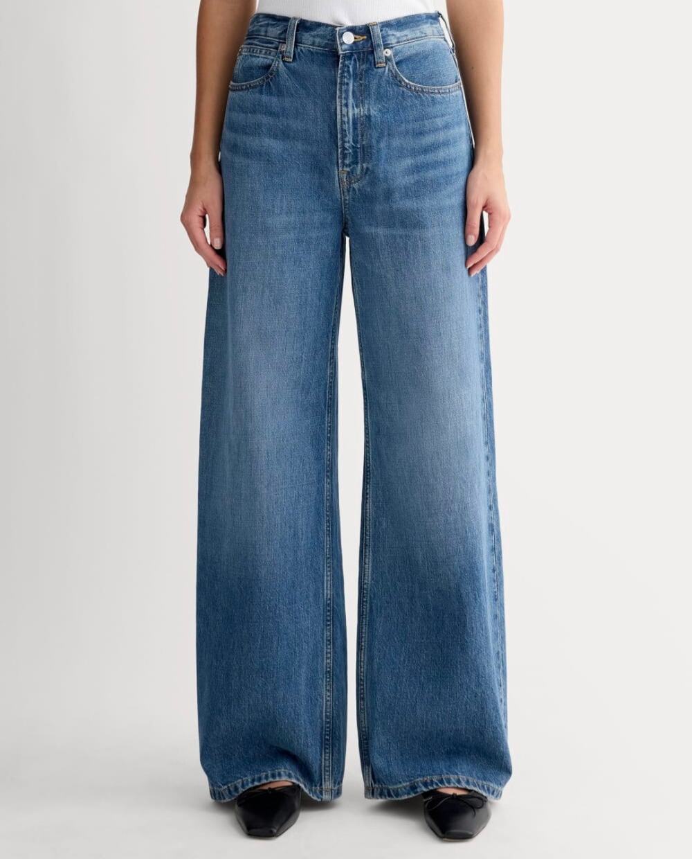 Everlane The OG Baggy High-Rise Wide-Leg Denim Jeans Size 27 NWT Soft Tencel